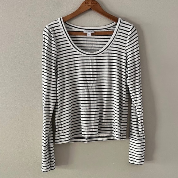 Evereve Striped Longsleeve Ribbed Top, Sz M, EUC - Picture 1 of 6